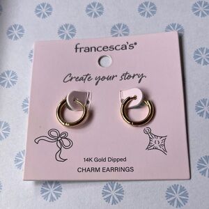 Francesca's Gold Dipped Charm Earrings